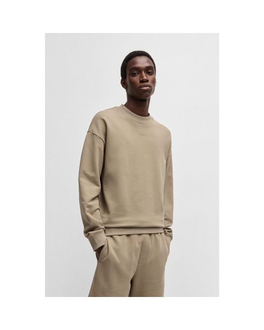 HUGO Natural Relaxed-Fit Sweatshirt for men