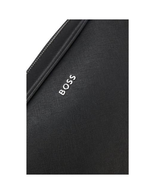 Boss Black Crossbody Bag With-Tone Logo Lettering for men