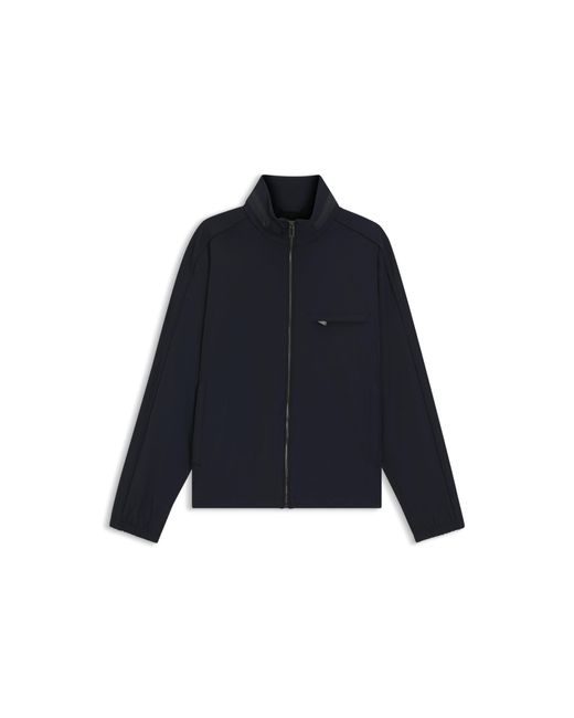 Boss Blue Water-Repellent Jacket With Packable Hood for men