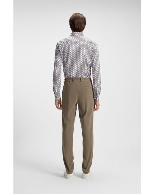 Boss Slim-Fit Overhemd Van Een Katoenmix Met Bloemenprint in het Gray voor heren