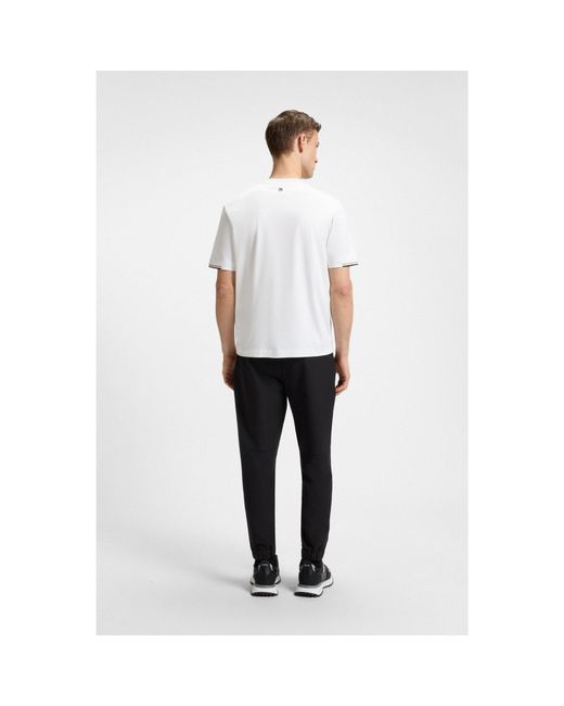 Boss White Pima-Cotton T-Shirt With Tennis Ball Graphics for men