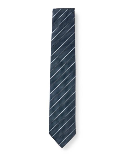 Boss Gestreifte Krawatte aus Material-Mix mit Seiden-Anteil und Jacquard-Muster in Blue für Herren
