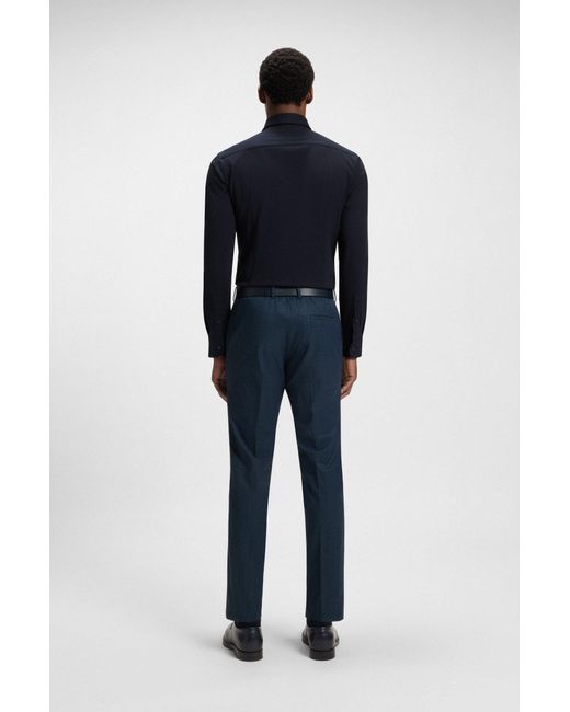 Boss Slim-Fit Hemd Aus Baumwoll-Mix Mit Performance-Stretch in Blue für Herren
