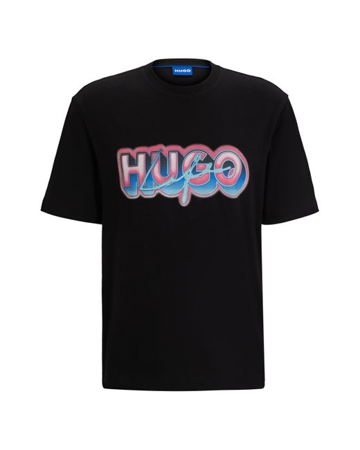 HUGO T-Shirt NILLUMI Regular Fit in Black für Herren