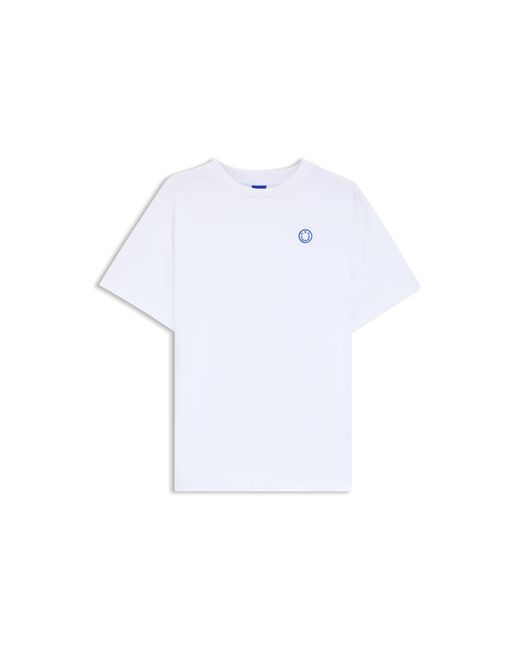HUGO White Cotton-Jersey T-Shirt With Happy Logo