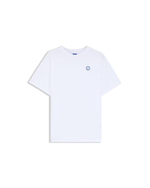 HUGO White Cotton-Jersey T-Shirt With Logo Badge