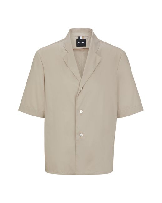Boss Regular-Fit Hemd aus bügelleichter Baumwoll-Popeline in Natural für Herren