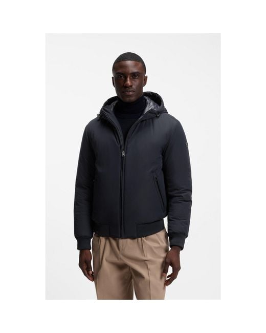 Boss Black Water-Repellent Padded Jacket With Double B Monogram for men