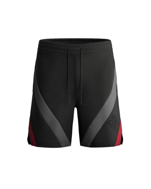 HUGO X Rb Oversized-fit Shorts Met Kenmerkend Stiermotief in het Black voor heren