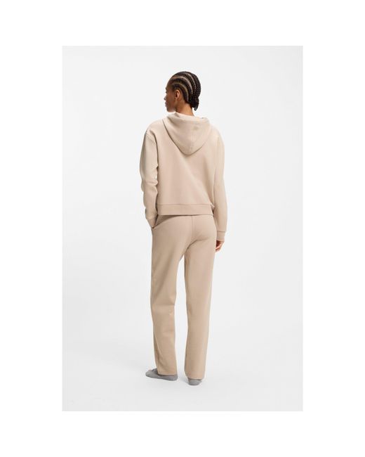 Boss Natural Cotton-Blend Zip-Up Hoodie With Double B Monogram
