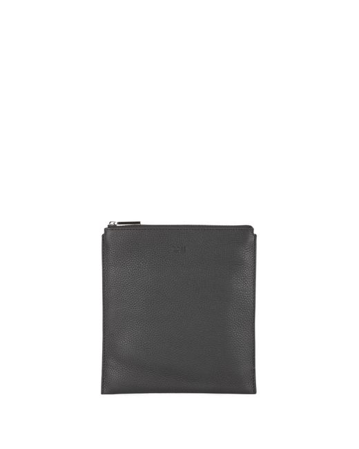 BOSS by Hugo Boss Black Envelope Bag In Grained Italian Leather for men