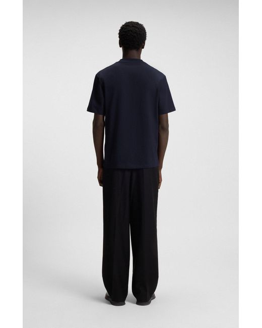 HUGO Relaxed-Fit T-Shirt Van Katoen Met Logoprint in het Blue voor heren