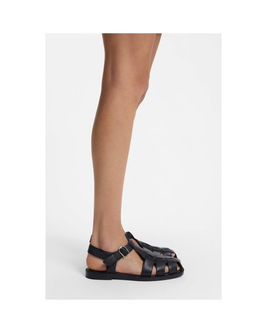 HUGO Black Fisherman-Style Sandals