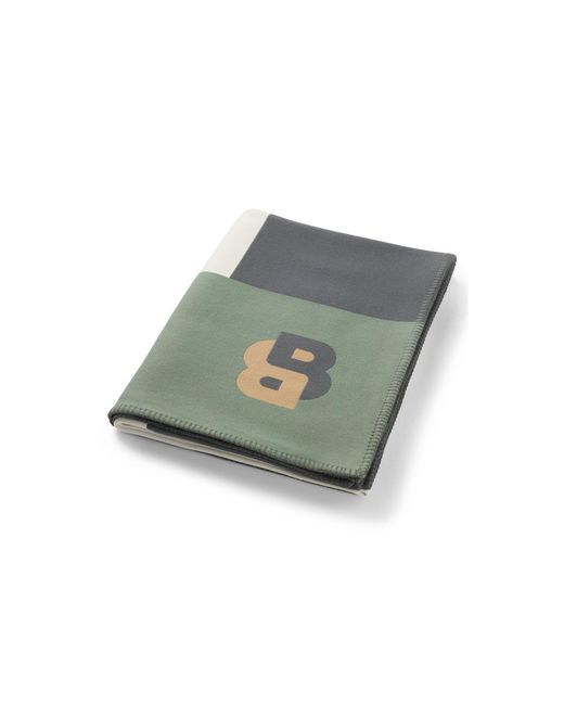 Boss Green Jacquard Throw With Whipstitching