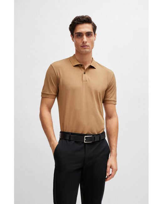 Boss Black Regular-fit Polo Shirt In Cotton Piqué for men