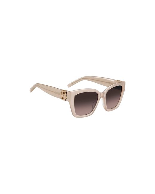 Boss White Nude-Acetate Sunglasses With Double B Monogram