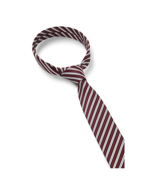 HUGO Purple Silk-Blend Tie With Diagonal Stripe for men