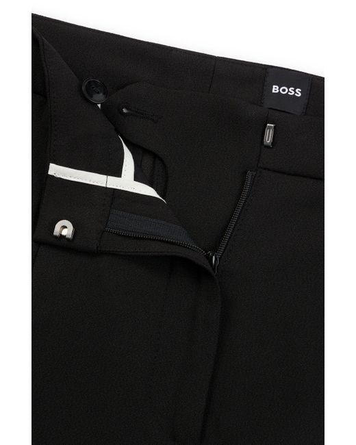Boss Black Regular-fit Trousers In Matte Fabric