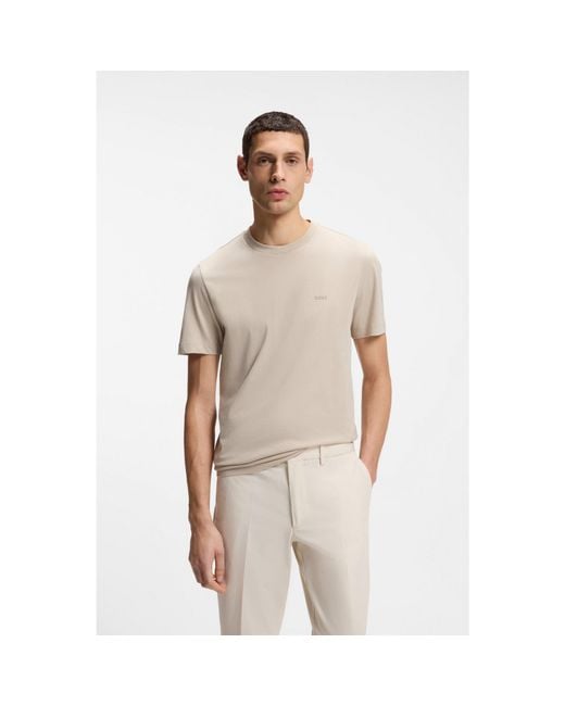 Boss Natural Cotton-Jersey T-Shirt With Logo Detail for men