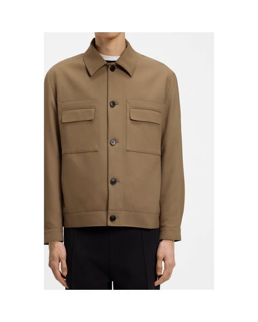 HUGO Brown Slim-Fit Suit Jacket for men