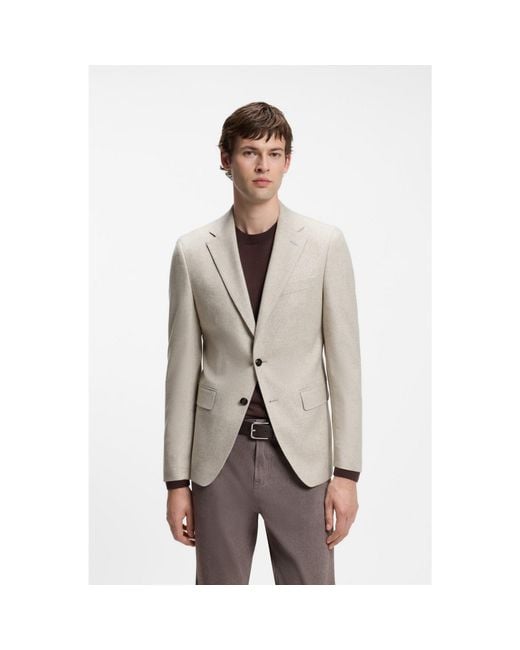 Boss Natural Patterned Slim-Fit Blazer for men