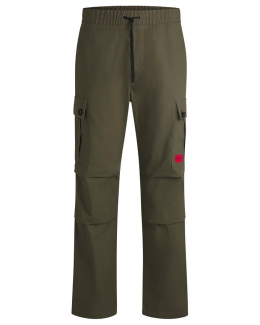 HUGO Green Regular-fit Cargo Trousers In Ripstop Cotton for men