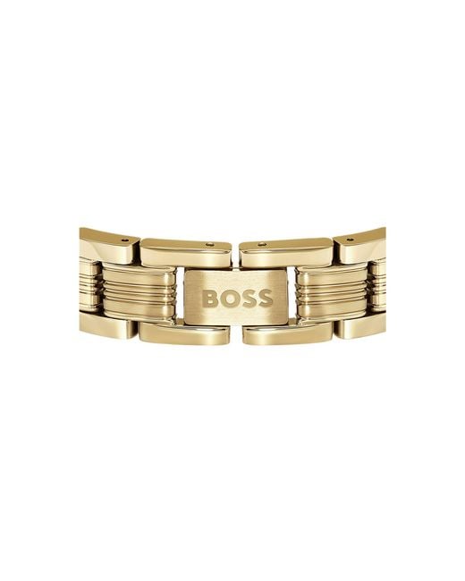 Boss Metallic Light---Tone Cuff With Multi-Link Design for men