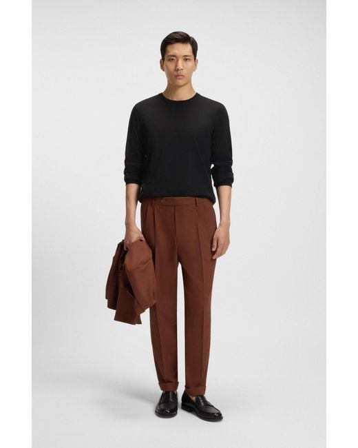 Boss Black Cotton-Blend T-Shirt With Bubble-Jacquard Structure for men