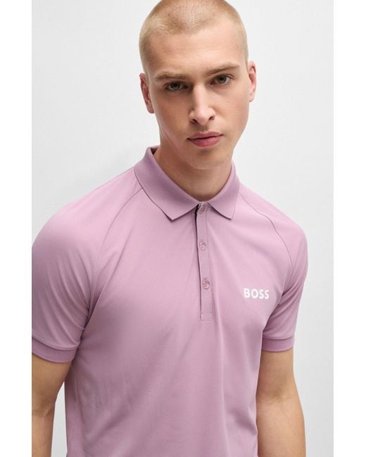 Boss Pink X Matteo Berrettini Waffle-fabric Polo Shirt for men