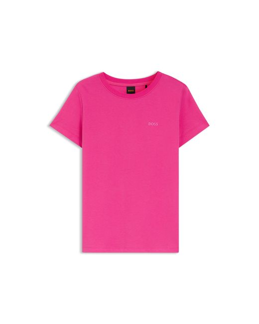 Boss Red Cotton-Jersey T-Shirt With Logo Detail