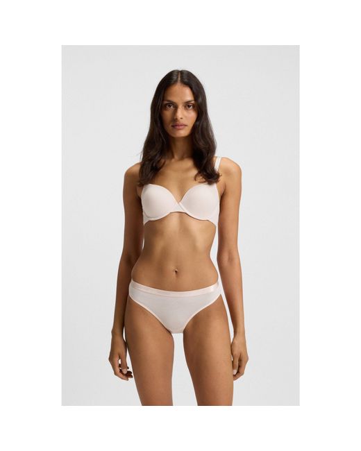 Boss Brown Stretch-Jersey Briefs With Logo Waistband