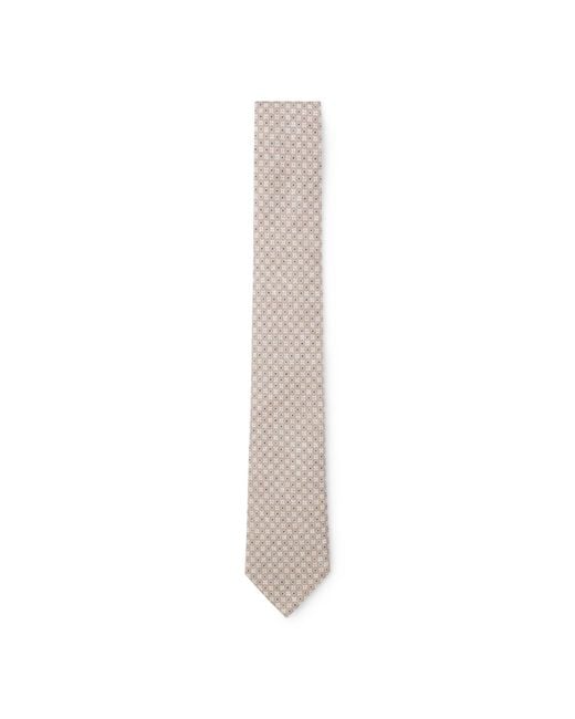 Boss White Patterned Tie for men