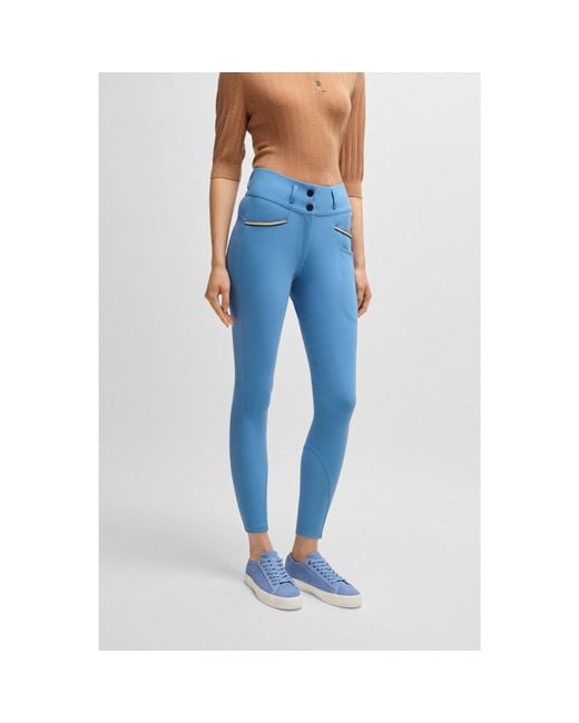 Boss Blue Equestrian Full-Grip Breeches With Four-Way Stretch