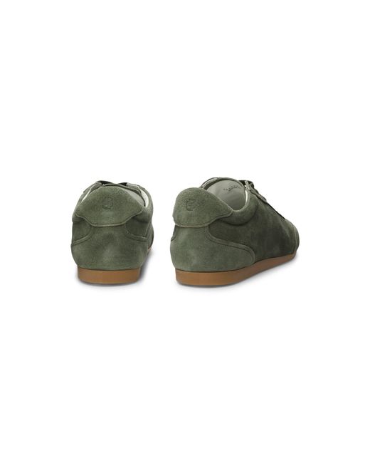 Boss Green Suede Trainers With Logo Details
