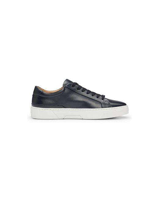 Boss Blue Gary Trainers With Leather Uppers for men