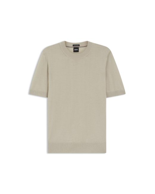 Boss Gray Short-Sleeved Knit T-Shirt for men