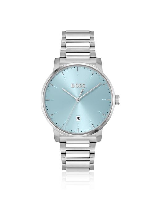 Boss H-link-bracelet Watch With Light-blue Dial for men
