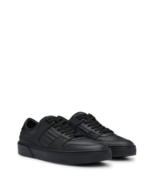 Boss Black Porsche X Leather Trainers With Padded Details for men