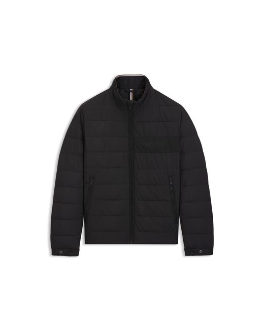 Boss Black Water-Repellent Jacket With Logo Detail for men