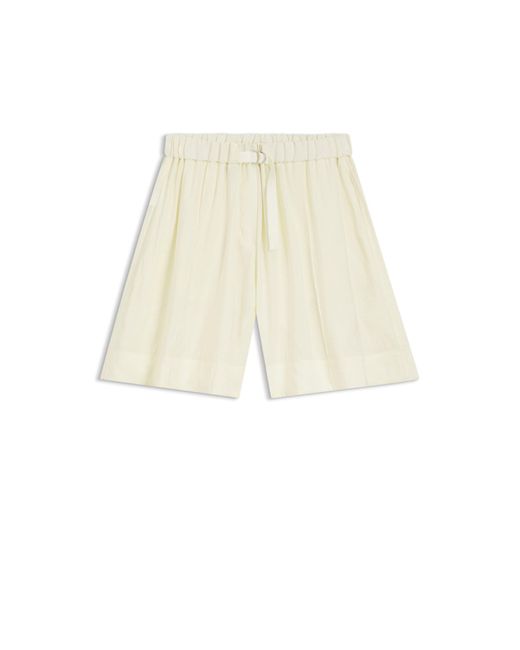 Boss Natural Wide-Leg Bermuda Shorts With Elasticated Waistband