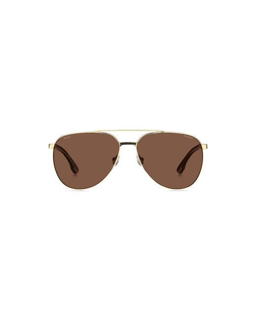 Boss Brown Tone Sunglasses With Patterned Temples for men