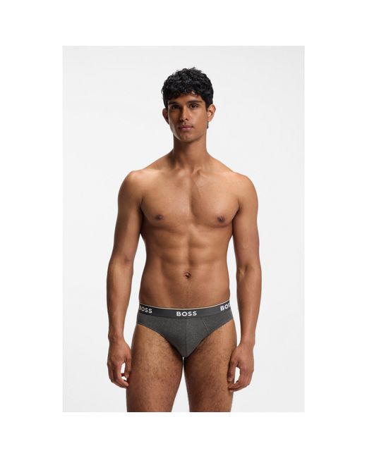 Boss Black Three-Pack Of Logo-Waistband Briefs for men