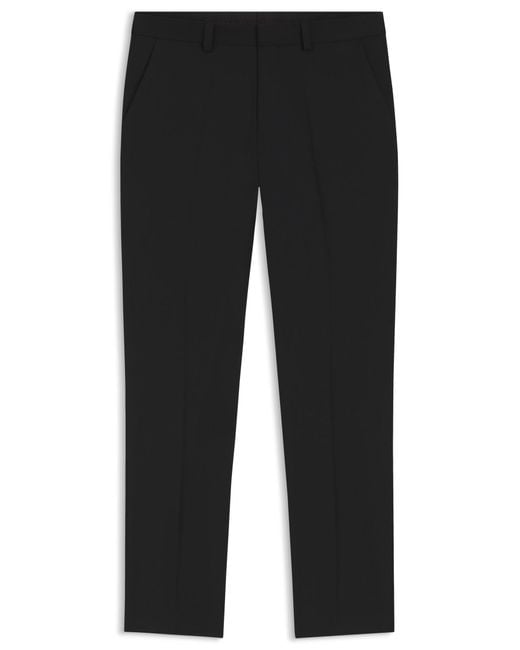 HUGO Modern-Fit Hose Aus Woll-Mix Mit Performance-Stretch in Black für Herren