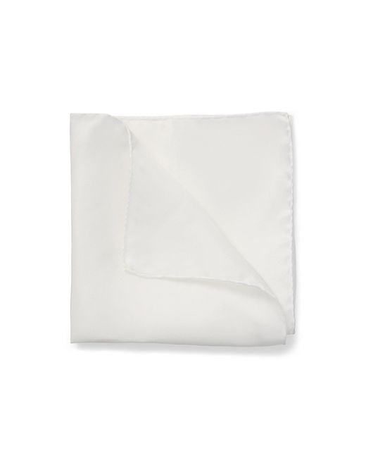 HUGO White Pocket Square for men