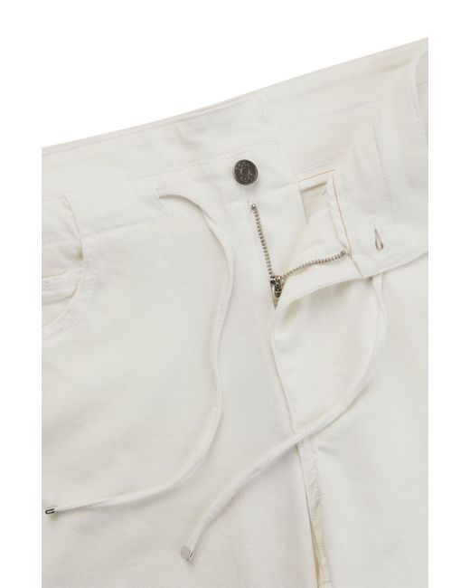 Pantalon Relaxed Fit en coton mélangé Boss en coloris White