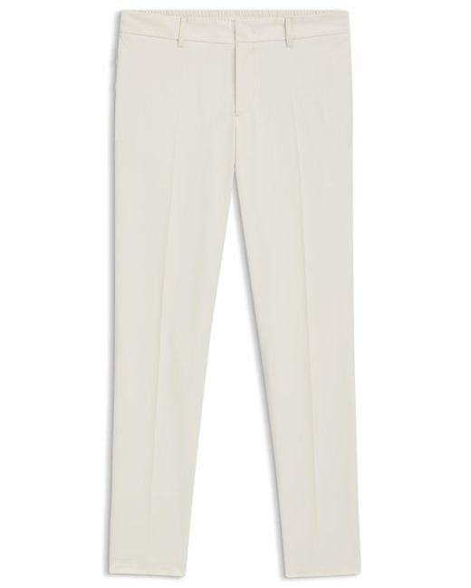 Boss Verstaubare Slim-Fit Hose Aus Funktionalem Stretch-Gewebe in White für Herren
