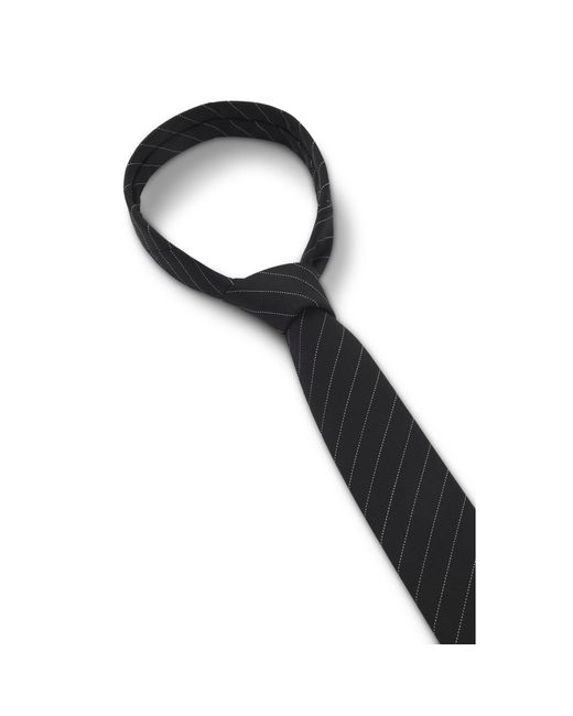 HUGO Black Tie With Diagonal Stripe for men