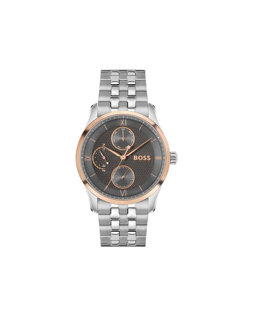 Boss Metallic Principle Master-Textured-Dial Watch With Multi-Link Bracelet for men
