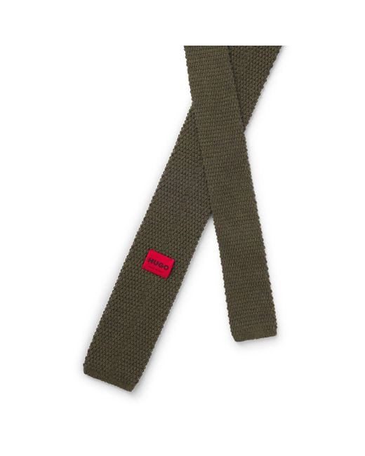 HUGO Green Knitted Tie for men