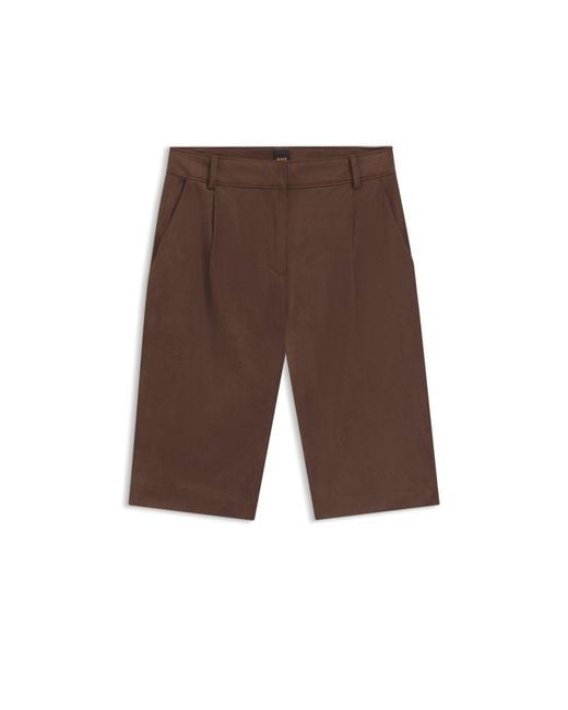 Boss Brown Regular-Fit Shorts